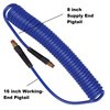 Primefit Polyurethane Recoil Air Hose 1/4-in. x 25Ft with Field Repairable Swivel Ends PUR14025P